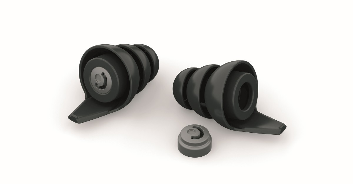 A pair of Phonak Serenity Choice Hunting & Shooting ear plugs.