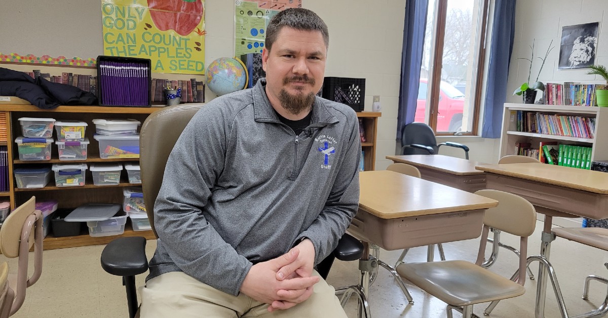 Greg in the classroom