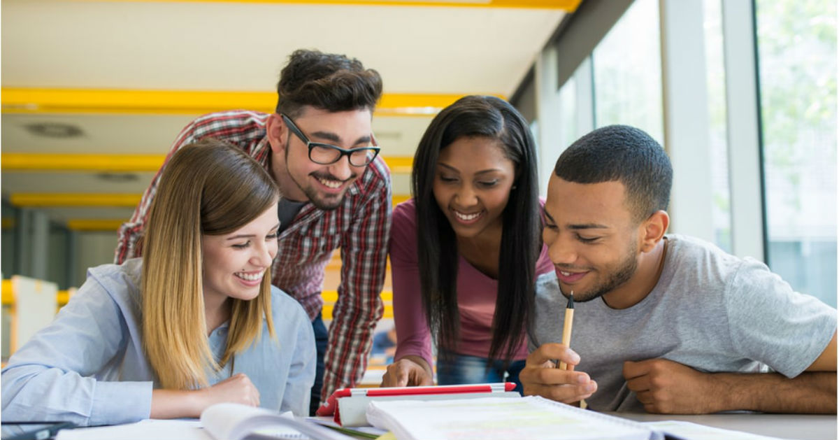 Students at a table