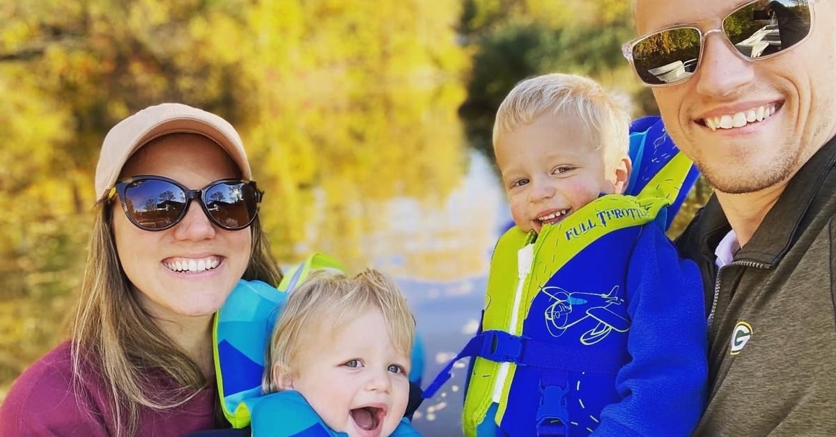 Dr. Elizabeth Congdon, an optometrist with BayCare Clinic Eye Specialists, poses with her family.