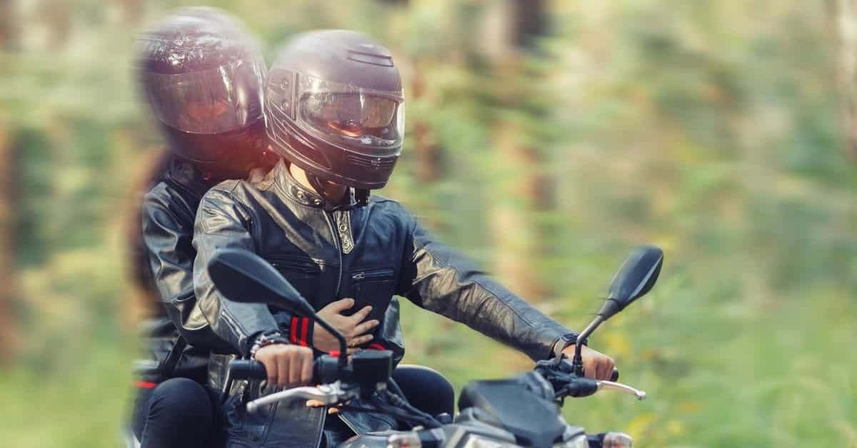 Man and woman on a motorcycle